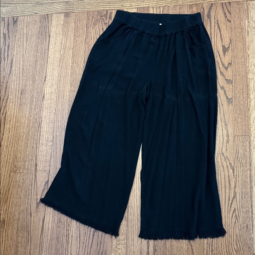 Black Wide-Leg Pants  - Maternity